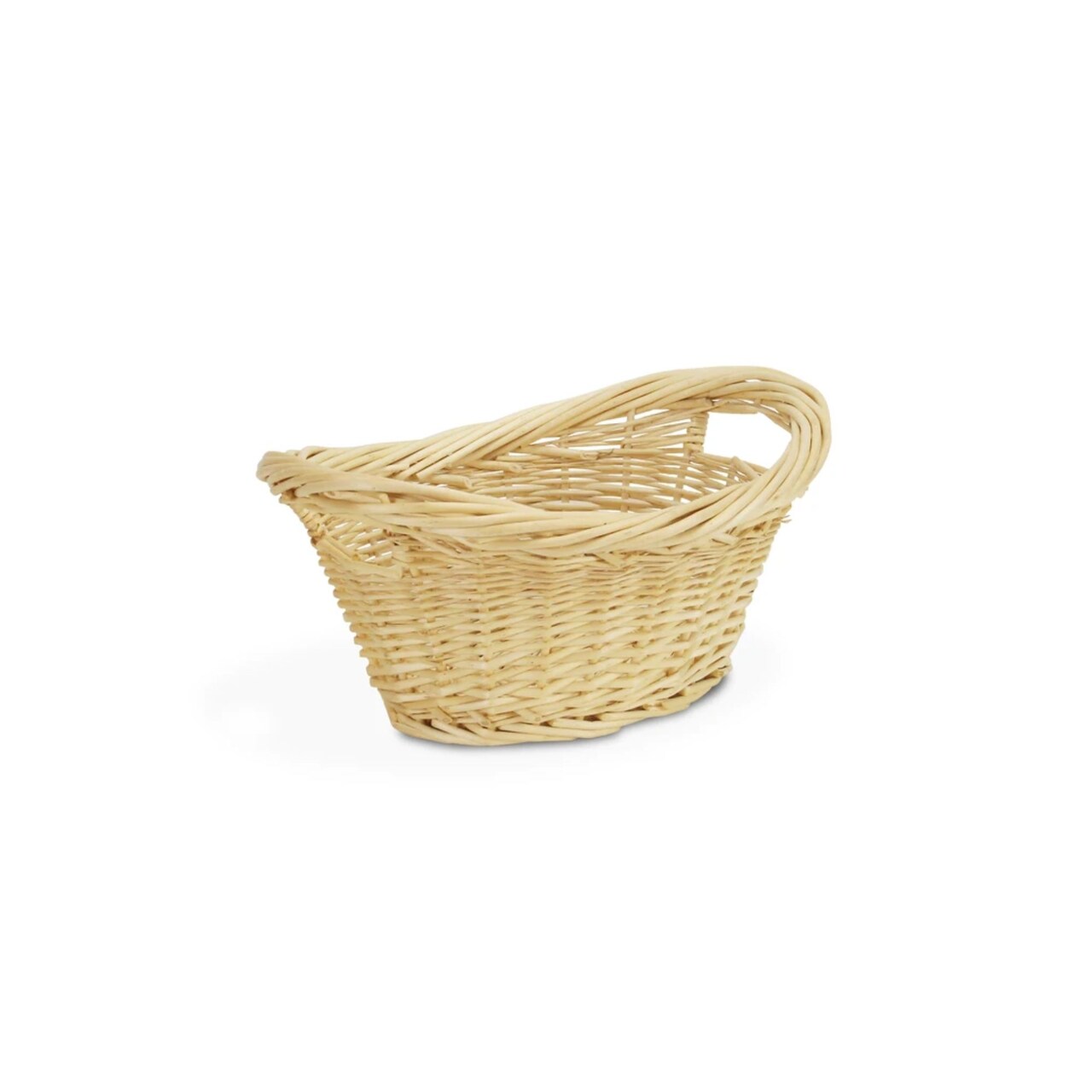 Contemporary Home Living 16" Beige and Brown Tapered Oval Laundry Basket